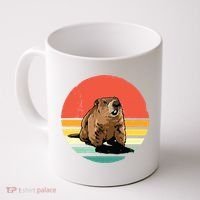 Groundhog Shirts Retro Style Rodent Animal Groundhogs Day Coffee Mug thumb 0