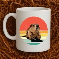 Groundhog Shirts Retro Style Rodent Animal Groundhogs Day Coffee Mug thumb 2