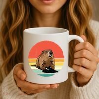 Groundhog Shirts Retro Style Rodent Animal Groundhogs Day Coffee Mug thumb 3