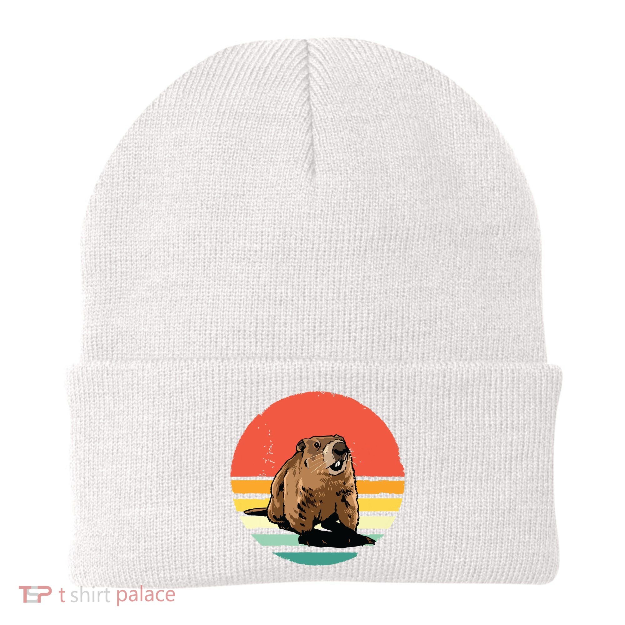 Groundhog Shirts Retro Style Rodent Animal Groundhogs Day Beanie