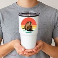Groundhog Shirts Retro Style Rodent Animal Groundhogs Day Tumbler thumb 2
