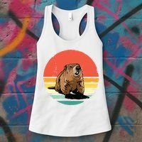 Groundhog Shirts Retro Style Rodent Animal Groundhogs Day Women's Tank Top thumb 3