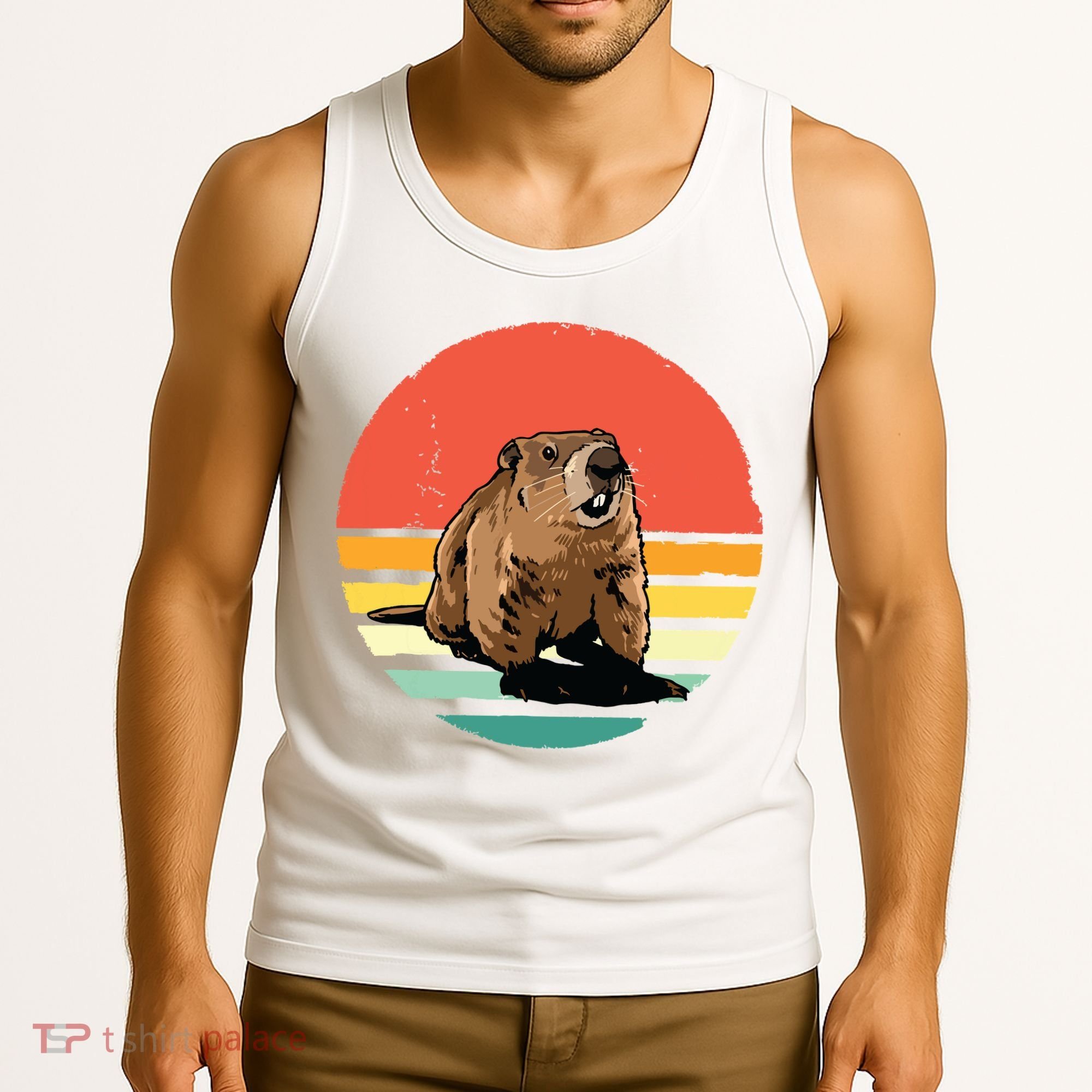 Groundhog Shirts Retro Style Rodent Animal Groundhogs Day Tank Top