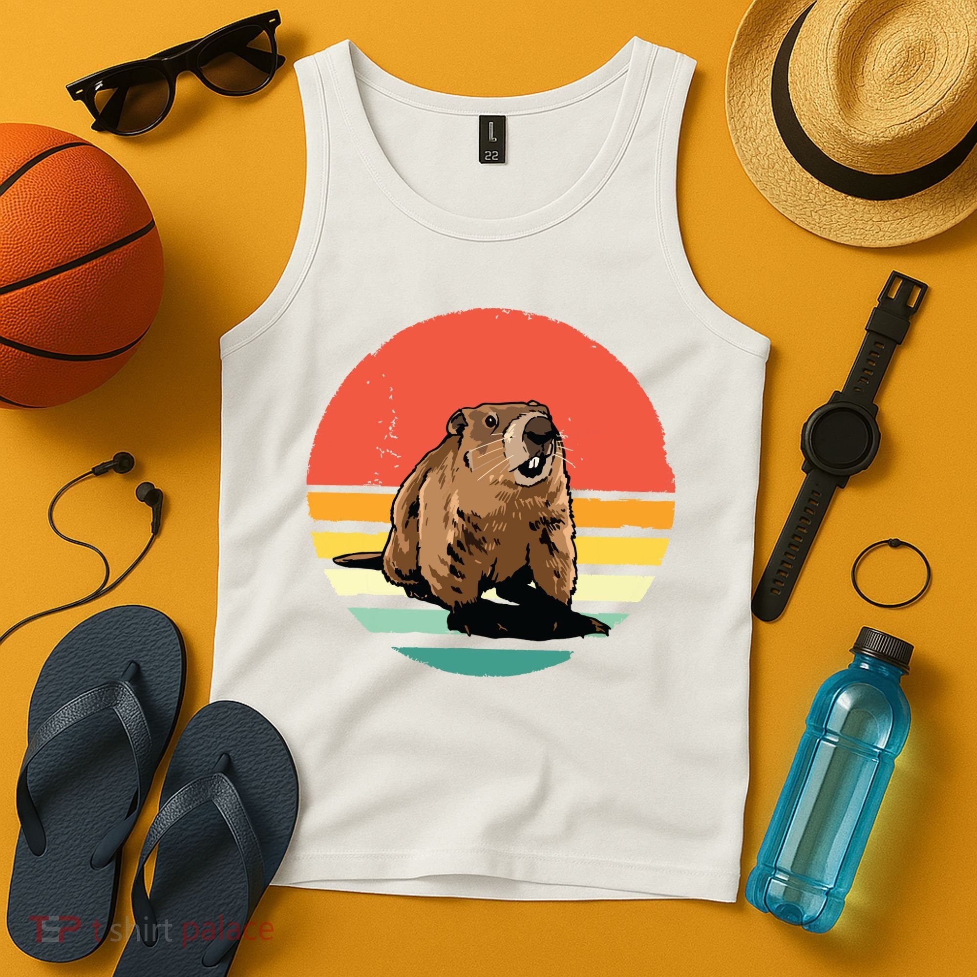 Groundhog Shirts Retro Style Rodent Animal Groundhogs Day Tank Top