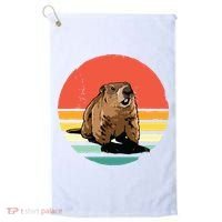 Groundhog Shirts Retro Style Rodent Animal Groundhogs Day Golf Towel thumb 0