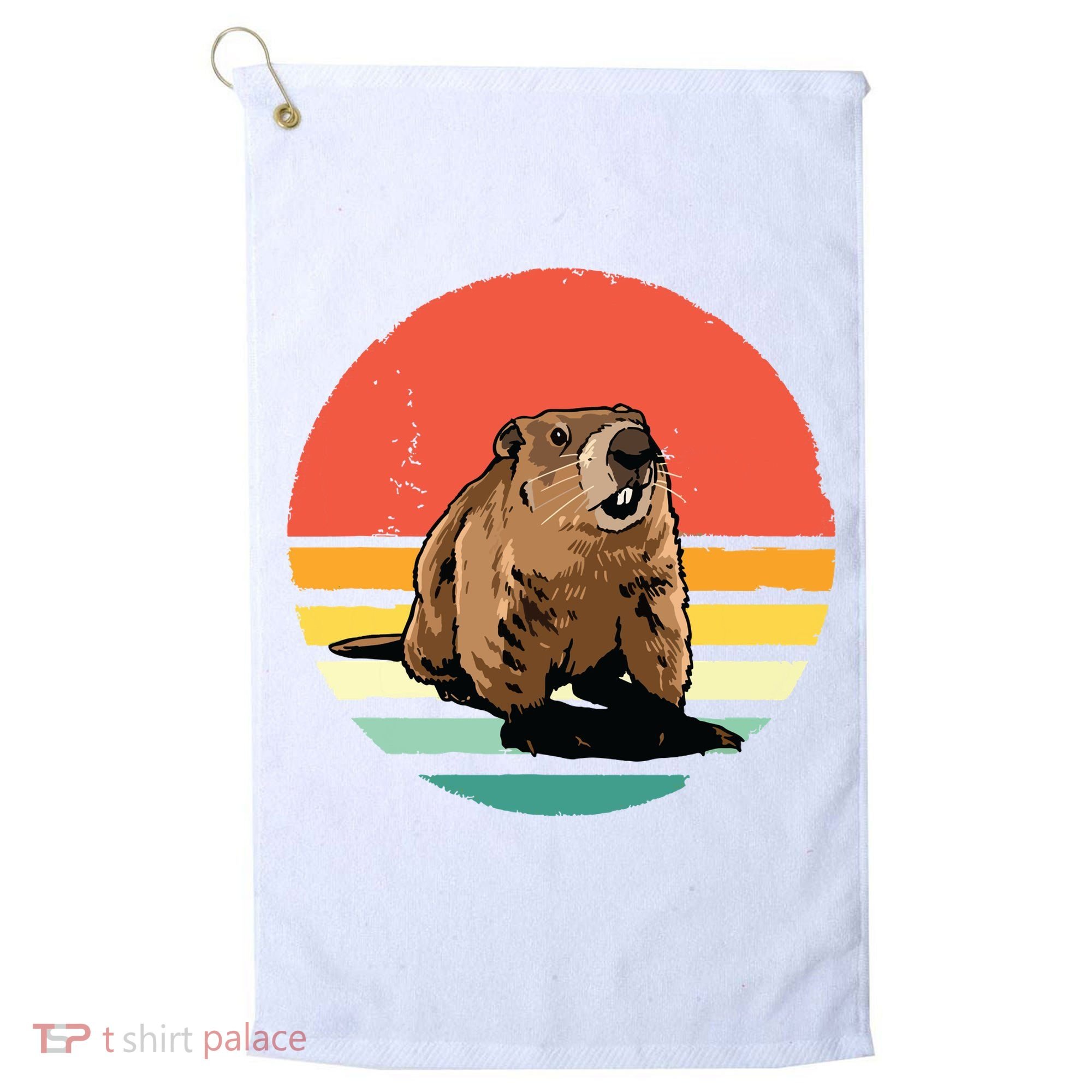 Groundhog Shirts Retro Style Rodent Animal Groundhogs Day Golf Towel