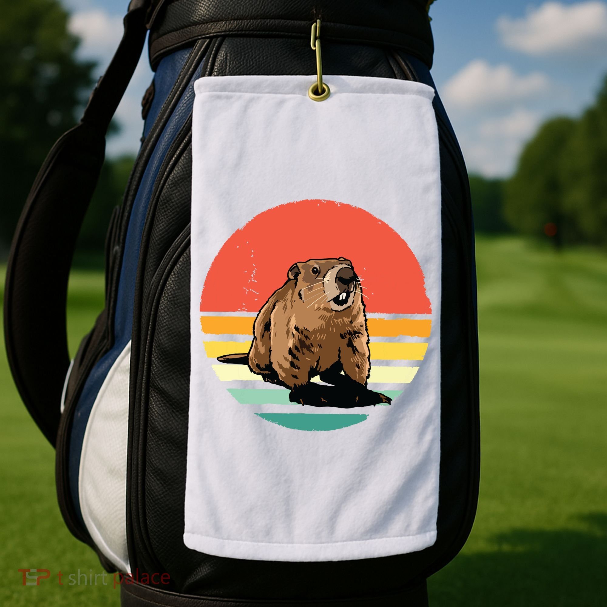 Groundhog Shirts Retro Style Rodent Animal Groundhogs Day Golf Towel