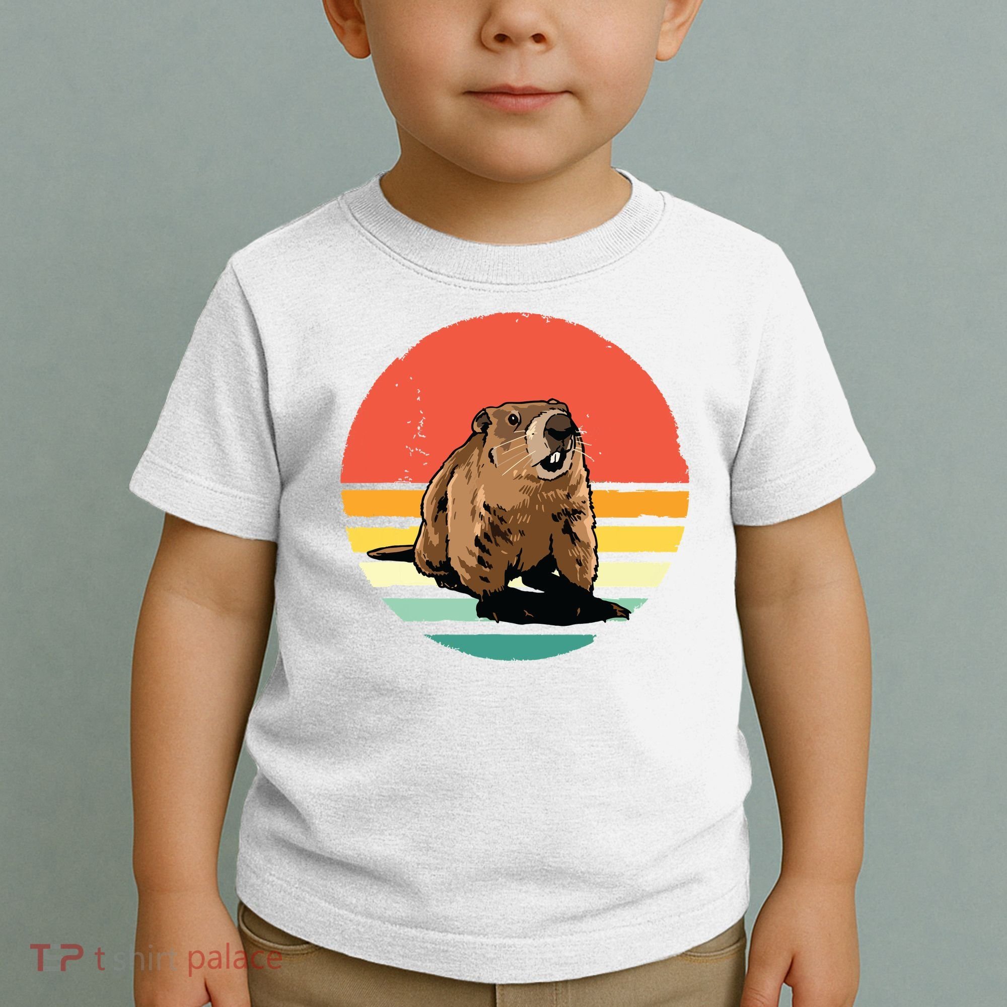 Groundhog Shirts Retro Style Rodent Animal Groundhogs Day Toddler T-Shirt