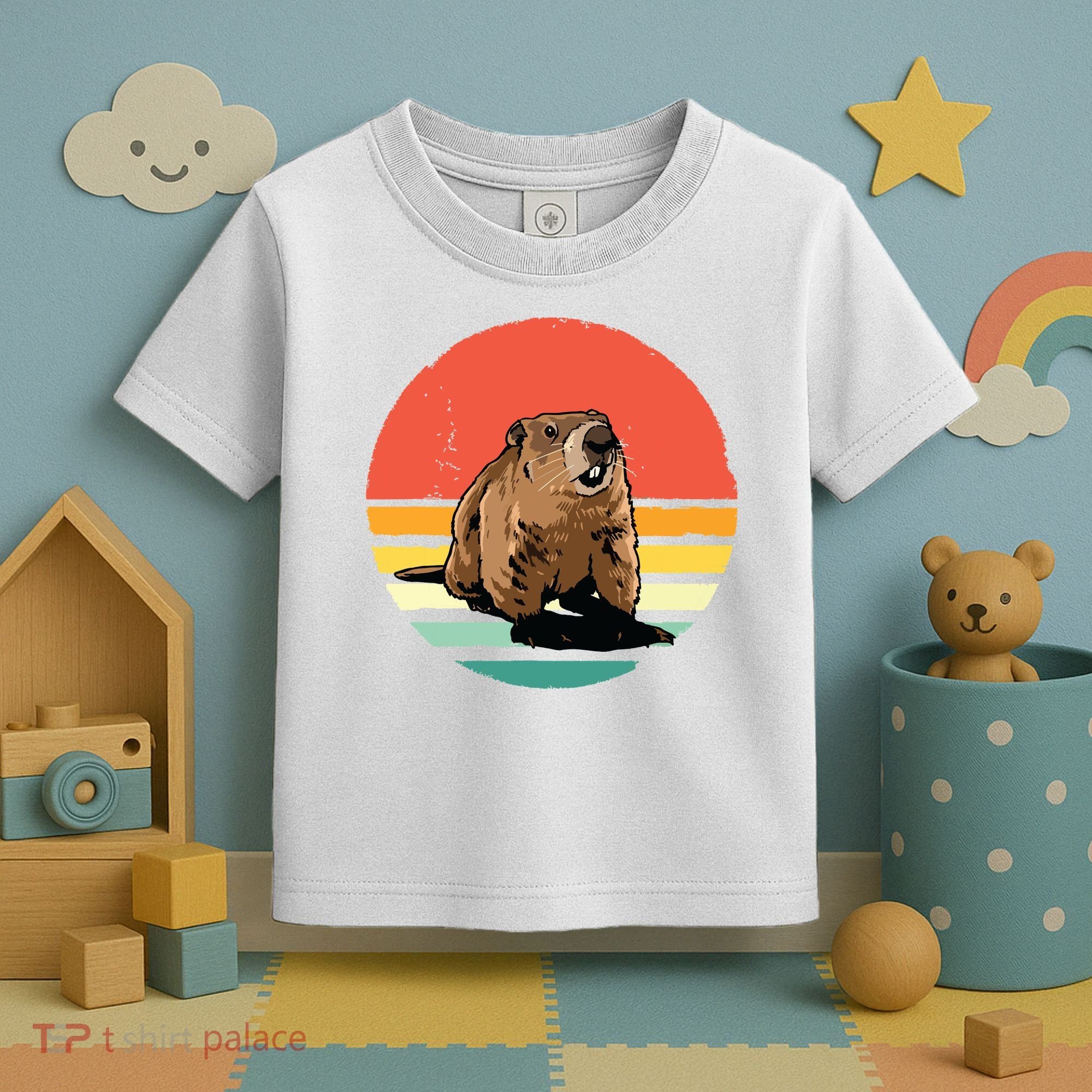 Groundhog Shirts Retro Style Rodent Animal Groundhogs Day Toddler T-Shirt