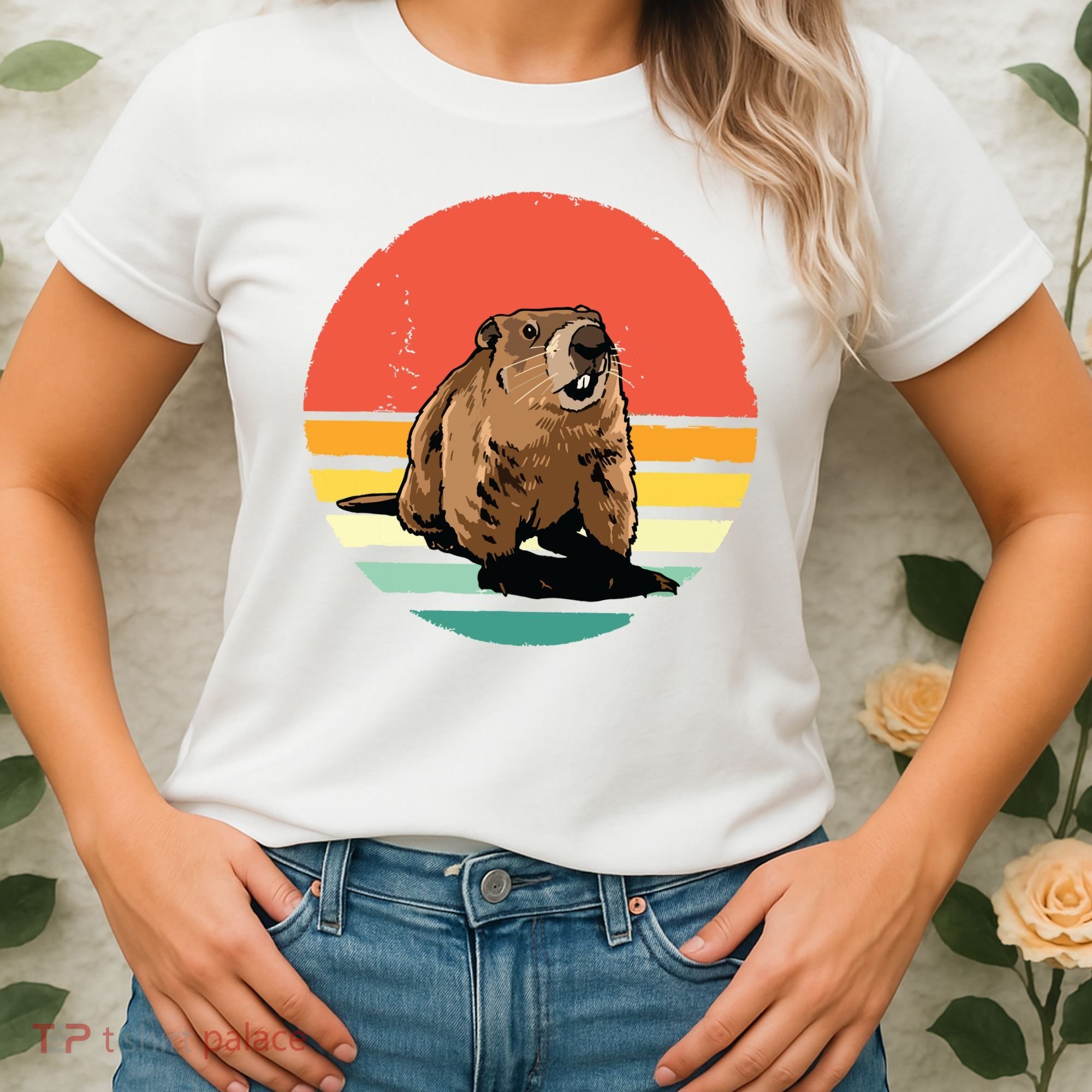 Groundhog Shirts Retro Style Rodent Animal Groundhogs Day Women's T-Shirt