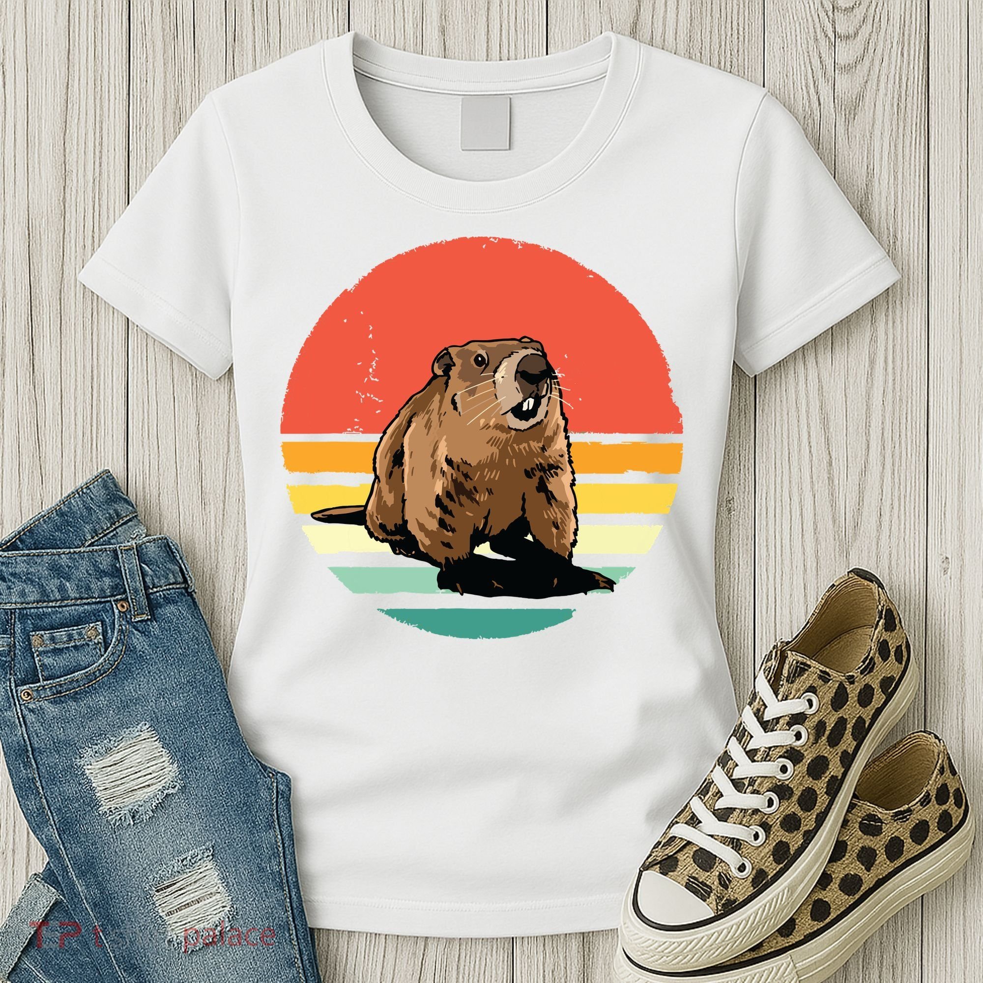 Groundhog Shirts Retro Style Rodent Animal Groundhogs Day Women's T-Shirt