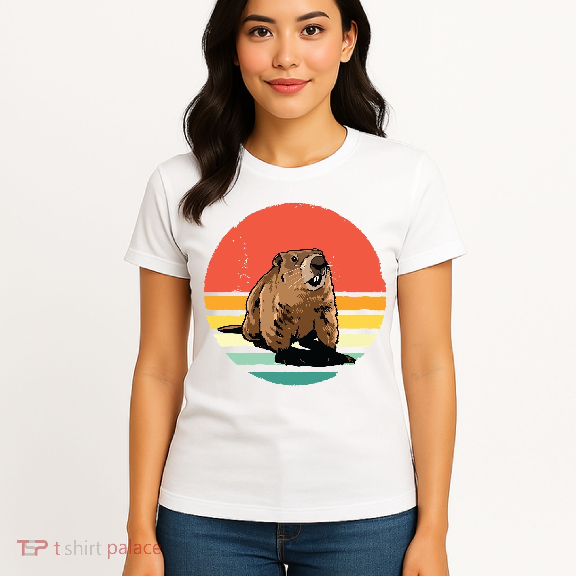 Groundhog Shirts Retro Style Rodent Animal Groundhogs Day Women's T-Shirt