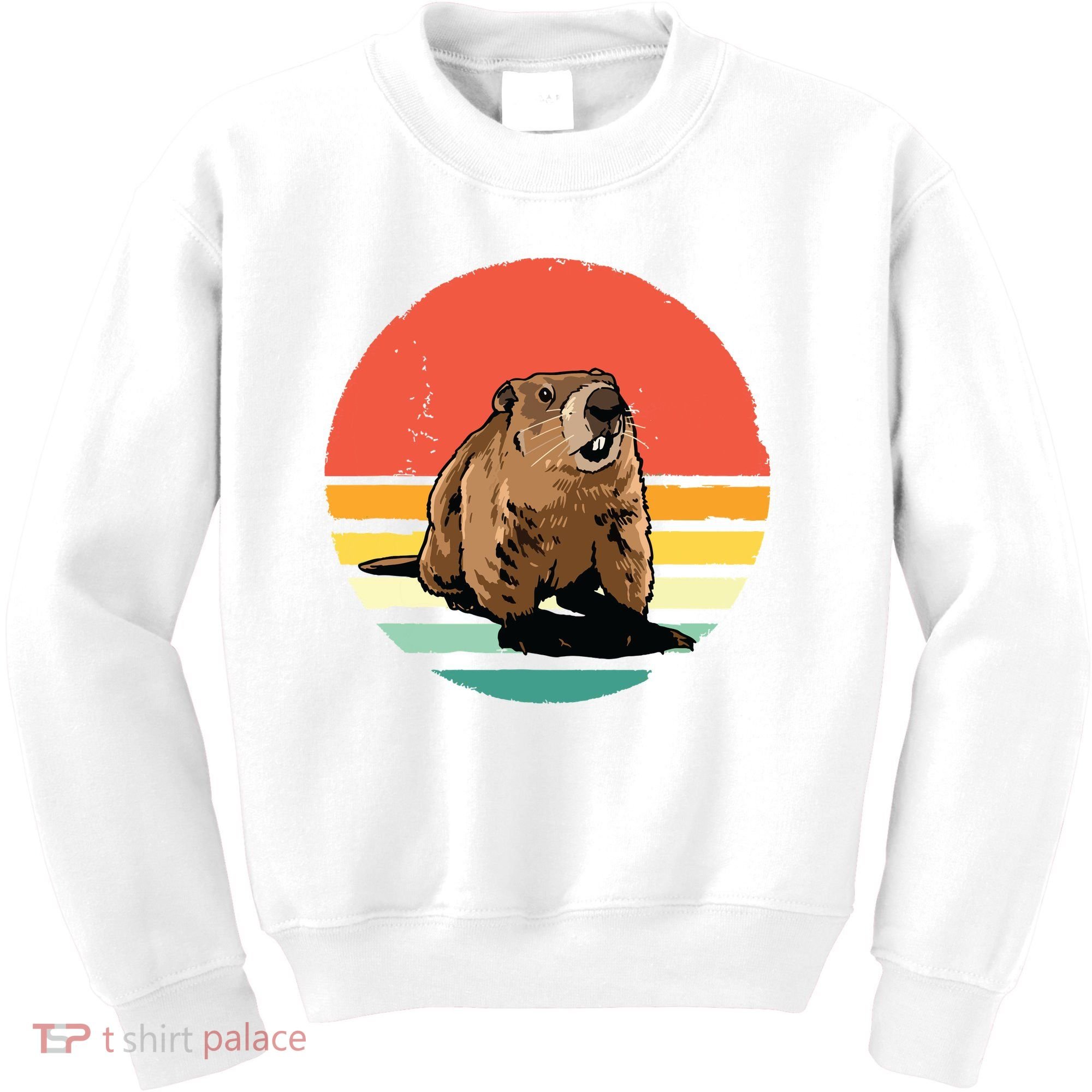 Groundhog Shirts Retro Style Rodent Animal Groundhogs Day Kids Sweatshirt