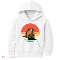 Groundhog Shirts Retro Style Rodent Animal Groundhogs Day Kids Hoodie thumb 0