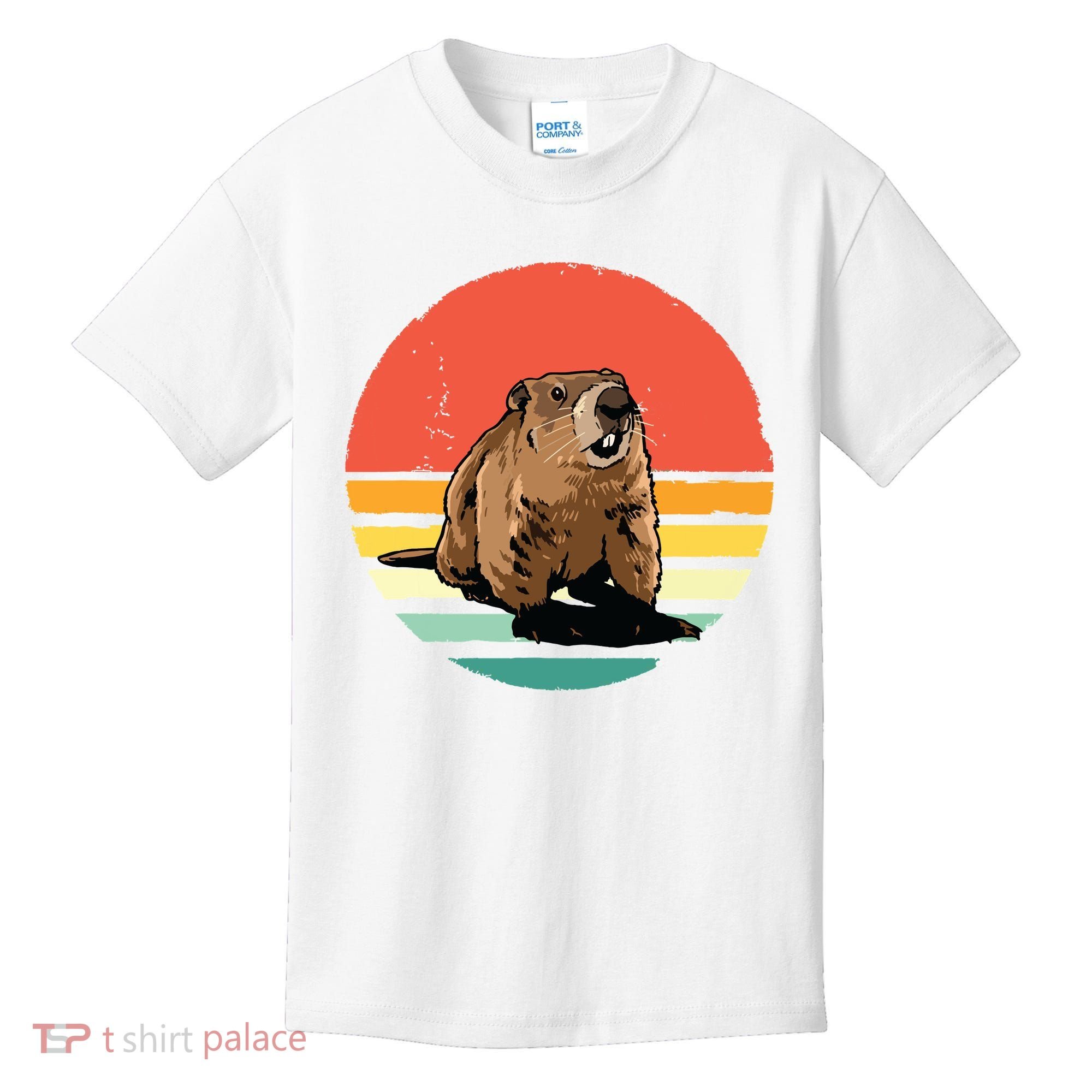 Groundhog Shirts Retro Style Rodent Animal Groundhogs Day Kids T-Shirt