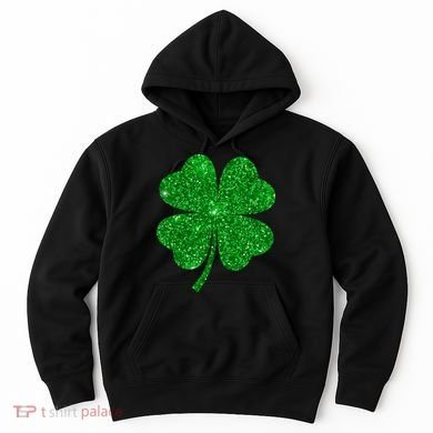 Glitter Shamrock St Patrick's Day Hoodie