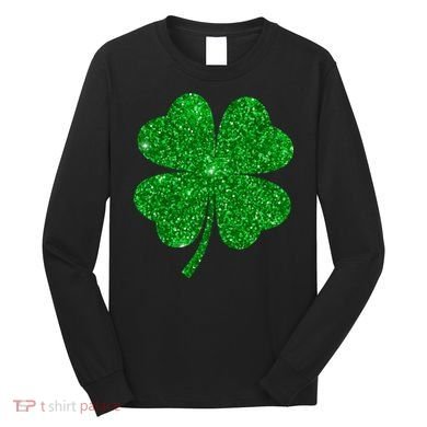 Glitter Shamrock St Patrick's Day Long Sleeve Shirt