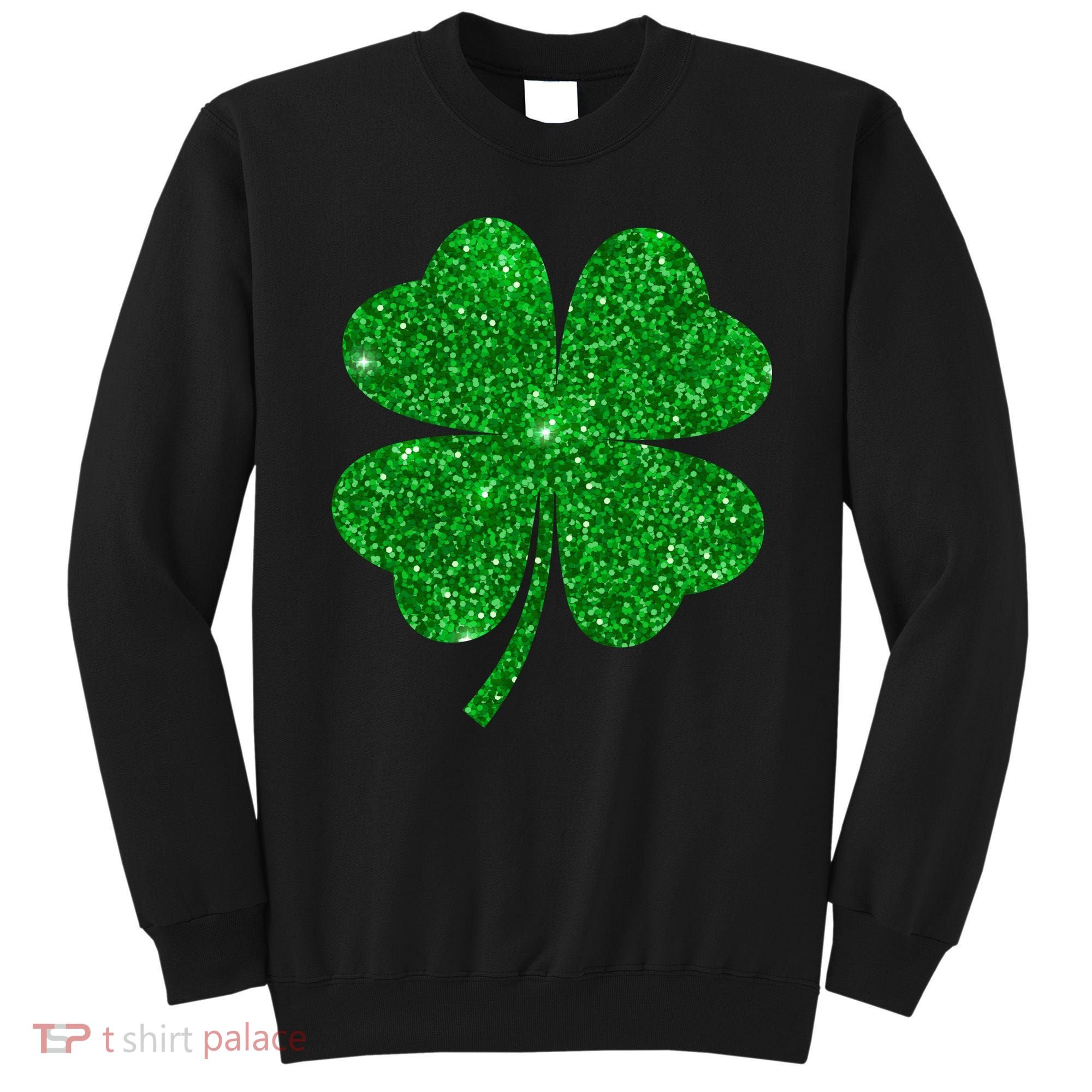 Glitter Shamrock St Patrick's Day Sweatshirt