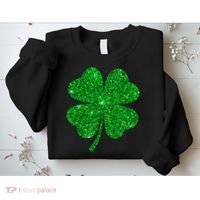 Glitter Shamrock St Patrick's Day Sweatshirt thumb 2