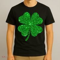 Glitter Shamrock St Patrick's Day T-Shirt thumb 3