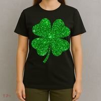 Glitter Shamrock St Patrick's Day T-Shirt thumb 4