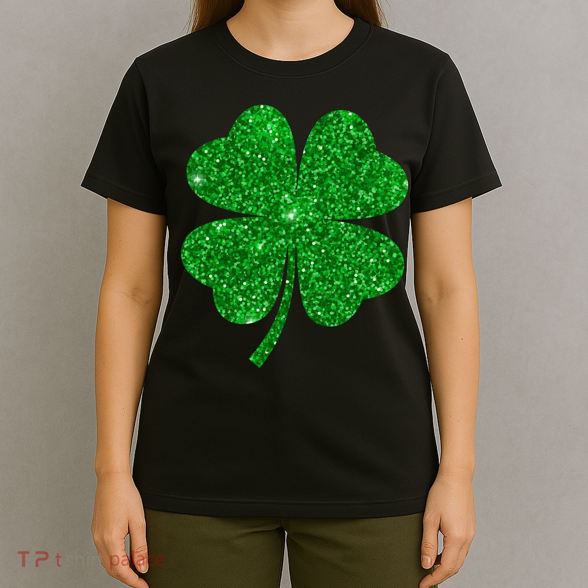 Glitter Shamrock St Patrick's Day T-Shirt