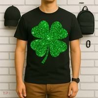 Glitter Shamrock St Patrick's Day T-Shirt thumb 6
