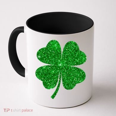 Glitter Shamrock St Patrick's Day Coffee Mug