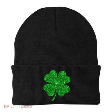 Glitter Shamrock St Patrick's Day Beanie