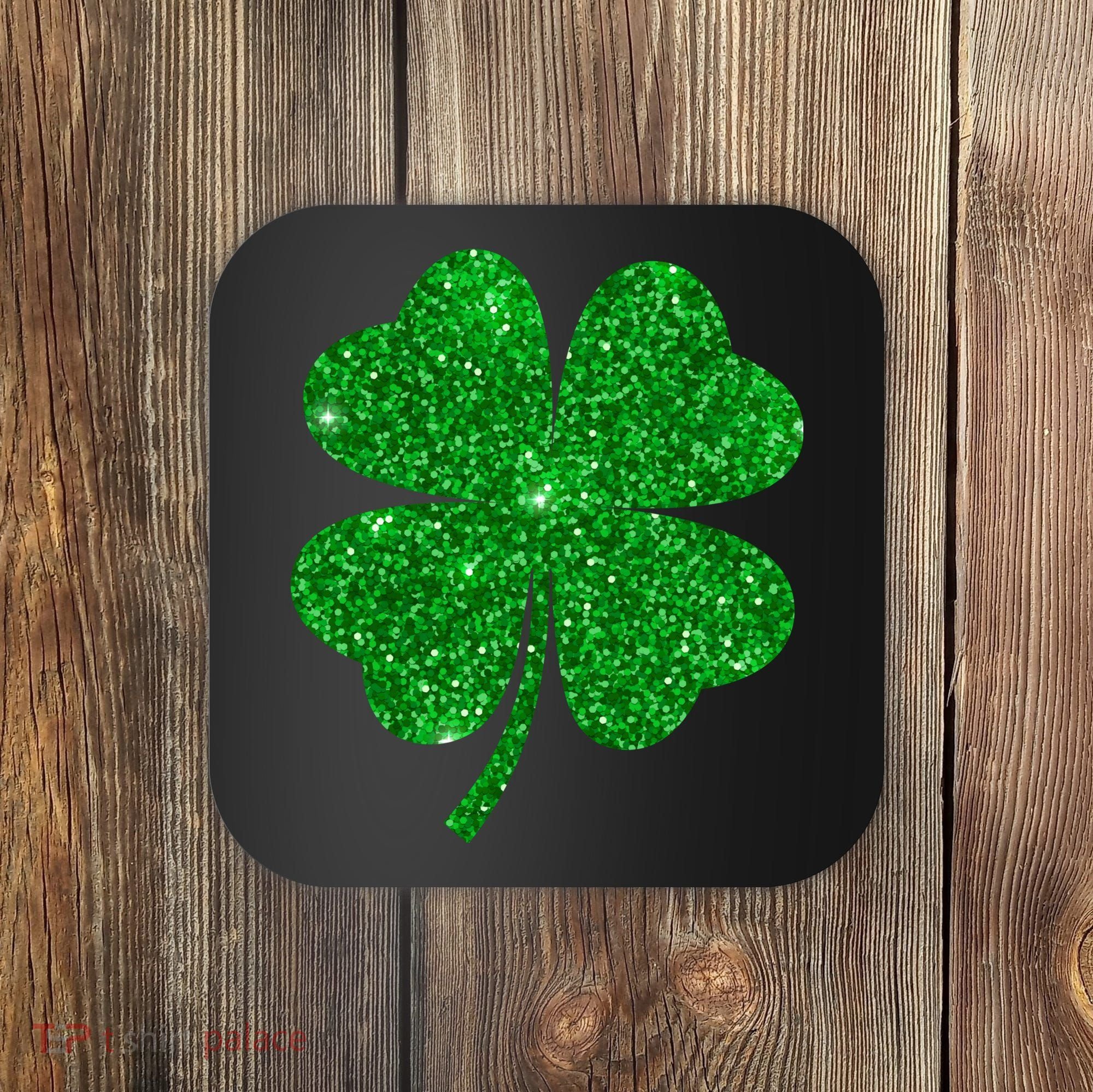Glitter Shamrock St Patrick's Day Coaster