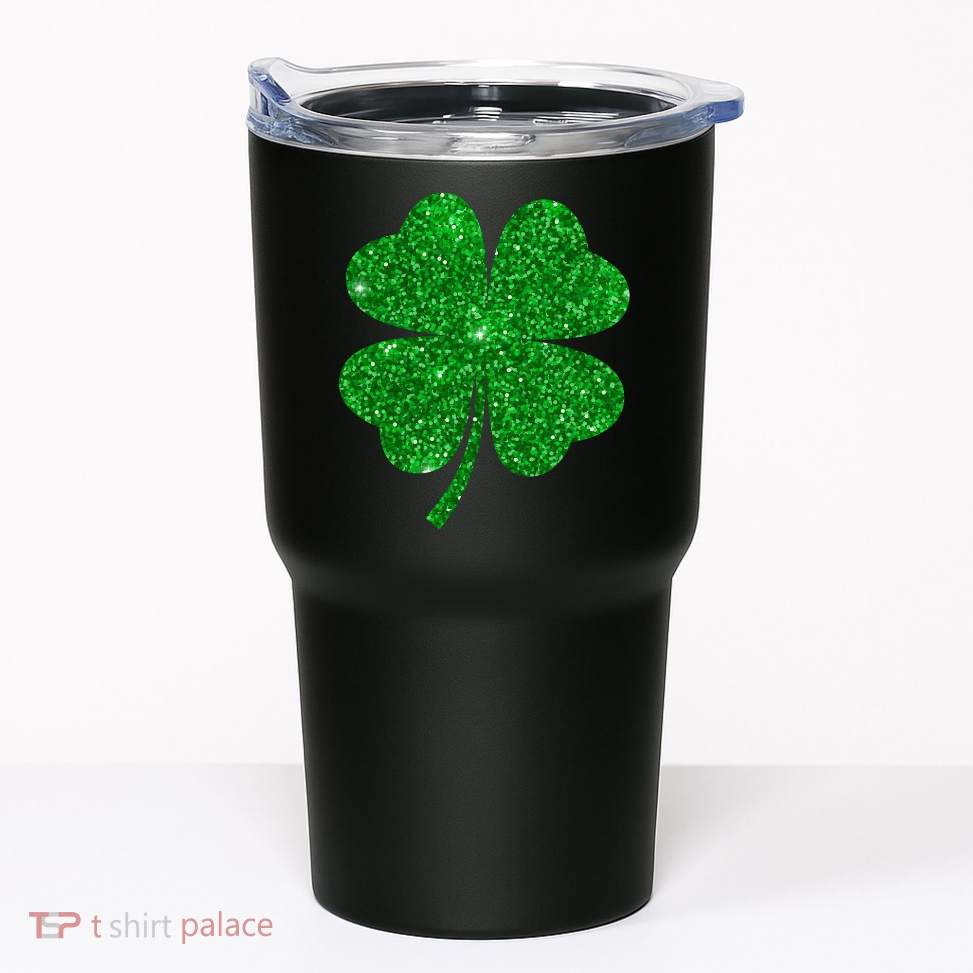 Glitter Shamrock St Patrick's Day Tumbler