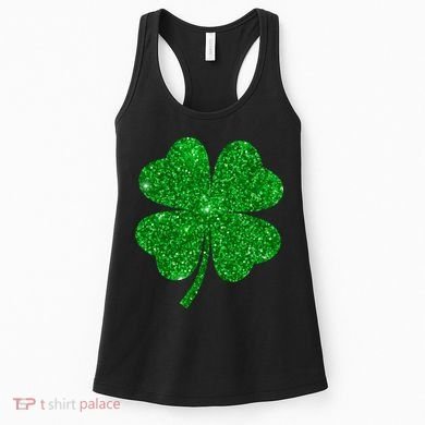 Glitter Shamrock St Patrick's Day Women's Tank Top