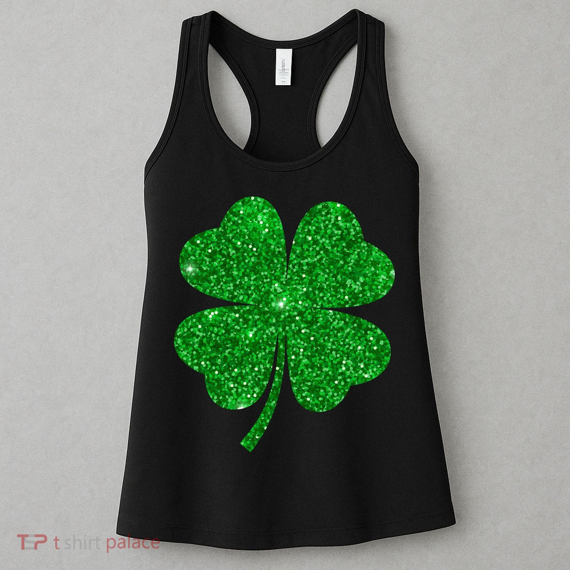 Glitter Shamrock St Patrick's Day Women's Tank Top