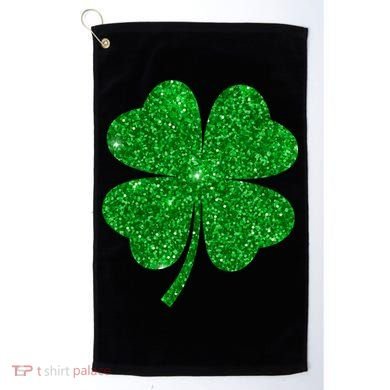 Glitter Shamrock St Patrick's Day Golf Towel