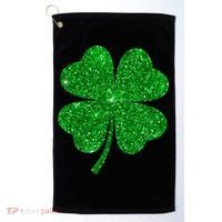 Glitter Shamrock St Patrick's Day Golf Towel thumb 0
