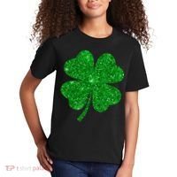Glitter Shamrock St Patrick's Day Kids T-Shirt thumb 2