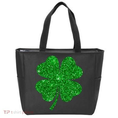 Glitter Shamrock St Patrick's Day Tote Bag