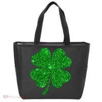 Glitter Shamrock St Patrick's Day Tote Bag thumb 0