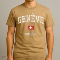 Geneva Suisse Switzerland Vintage Athletic Sports T-Shirt thumb 3