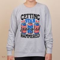 Getting Star Spangled Hammered Funny 4th Of July Patriotic Meaningful Gift Women's Sweatshirt thumb 0