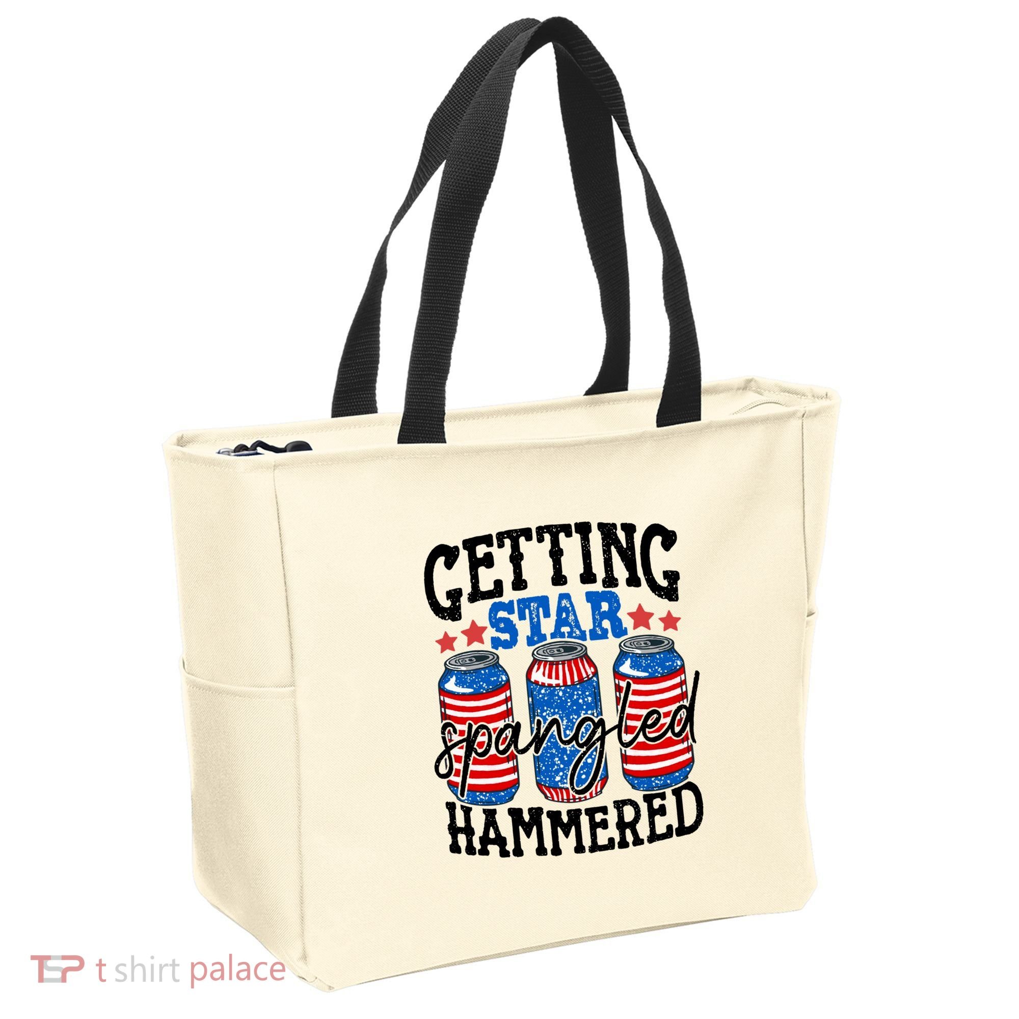 Getting Star Spangled Hammered Funny 4th Of July Patriotic Meaningful Gift Tote Bag