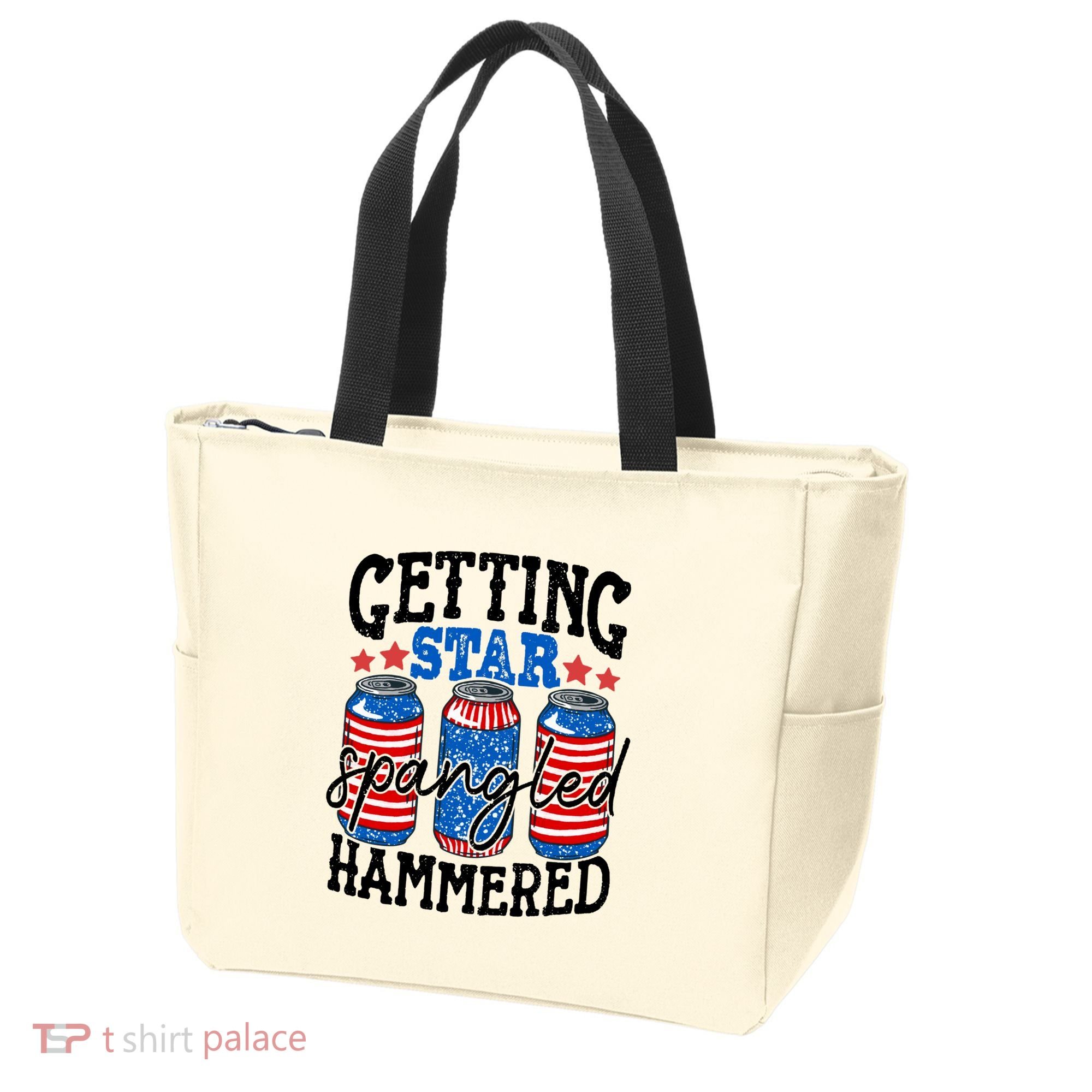 Getting Star Spangled Hammered Funny 4th Of July Patriotic Meaningful Gift Tote Bag
