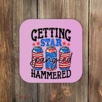 Getting Star Spangled Hammered Funny 4th Of July Patriotic Meaningful Gift Coaster thumb 0
