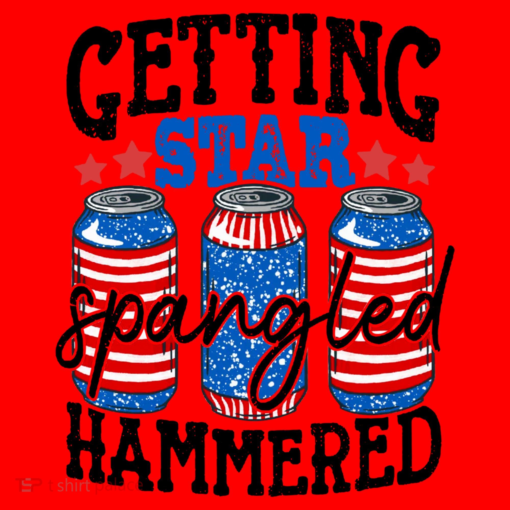 Getting Star Spangled Hammered Funny 4th Of July Patriotic Meaningful Gift Santa Hat