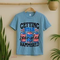 Getting Star Spangled Hammered Funny 4th Of July Patriotic Meaningful Gift T-Shirt thumb 2