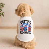 Getting Star Spangled Hammered Funny 4th Of July Patriotic Meaningful Gift Doggie Tank thumb 2