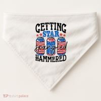 Getting Star Spangled Hammered Funny 4th Of July Patriotic Meaningful Gift USA-Made Doggie Bandana thumb 0