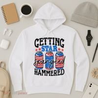 Getting Star Spangled Hammered Funny 4th Of July Patriotic Meaningful Gift Hoodie thumb 3