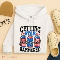 Getting Star Spangled Hammered Funny 4th Of July Patriotic Meaningful Gift Hoodie thumb 4