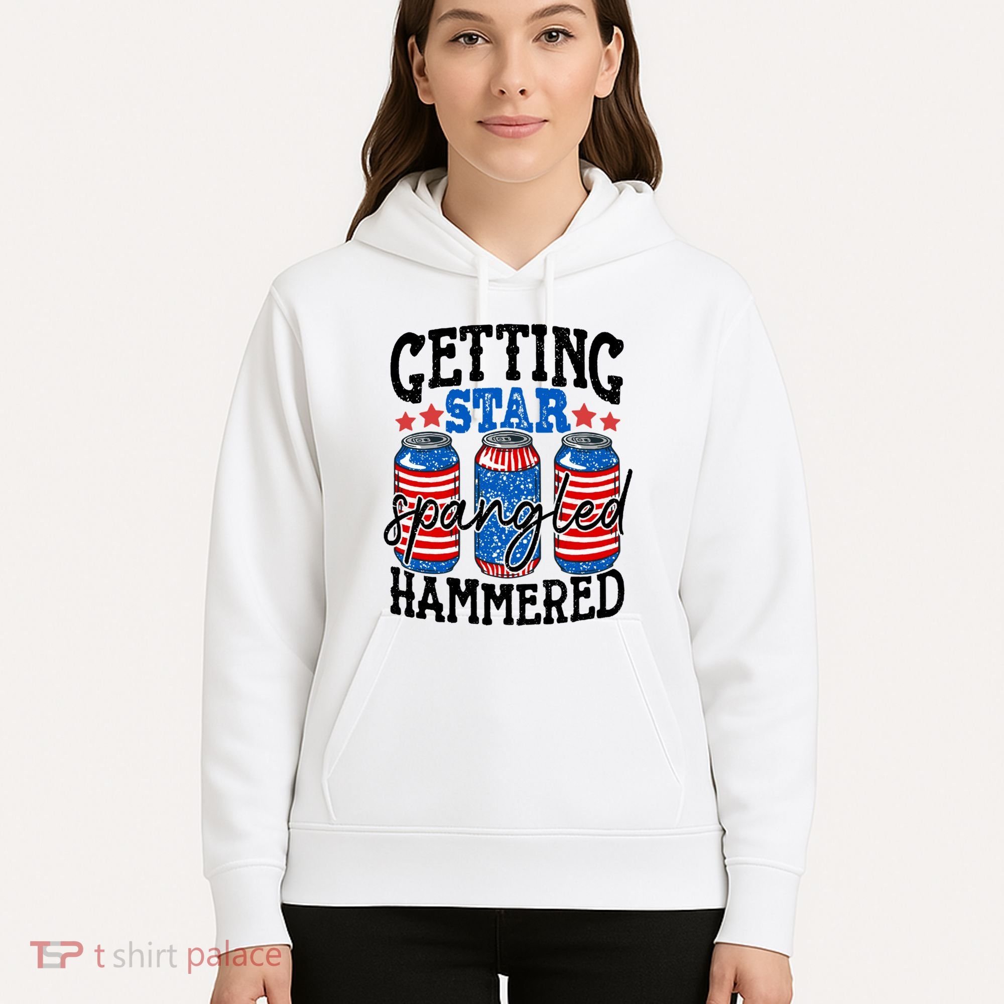Getting Star Spangled Hammered Funny 4th Of July Patriotic Meaningful Gift Hoodie
